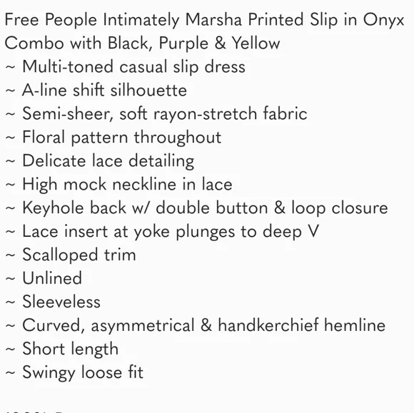 Free People Marsha Slip Dress Black Onyx  Combo Sz S NWT - Picture 8 of 16